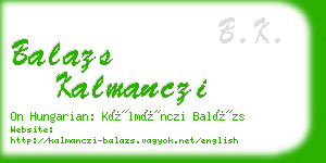 balazs kalmanczi business card